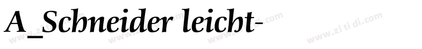 A_Schneider leicht字体转换